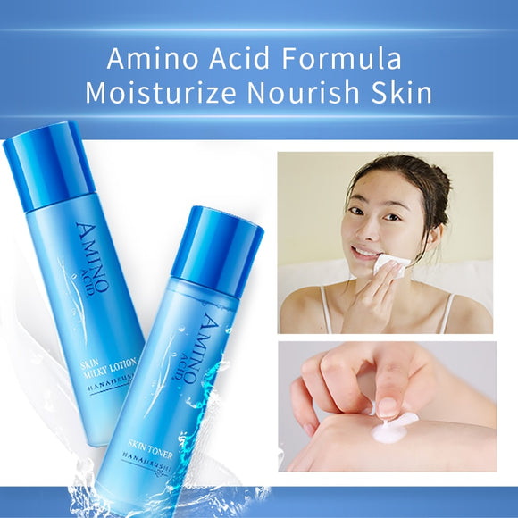 HANAJIRUSHI Amino Acid Skin Toner Lotion Set Makeup Water Emulsion Kits Smoothing Anti-Aging Moisturizer  Skincare Set 198ml